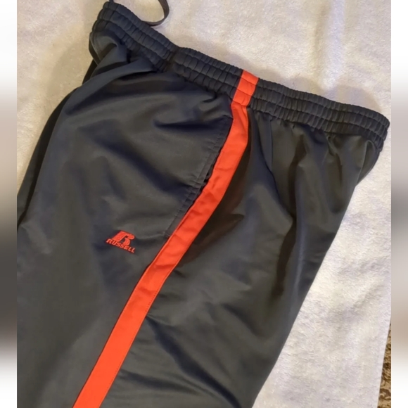 Russell Athletic Mens Sz XL Sweatpants Gray & Orange Elastic Drawstring Waist - Picture 4 of 4